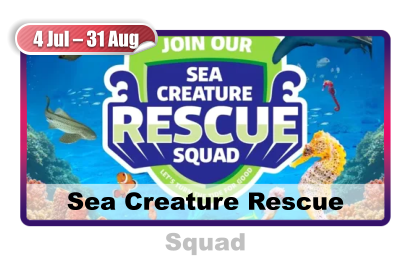 4 Jul – 31 Aug Sea Creature Rescue Squad